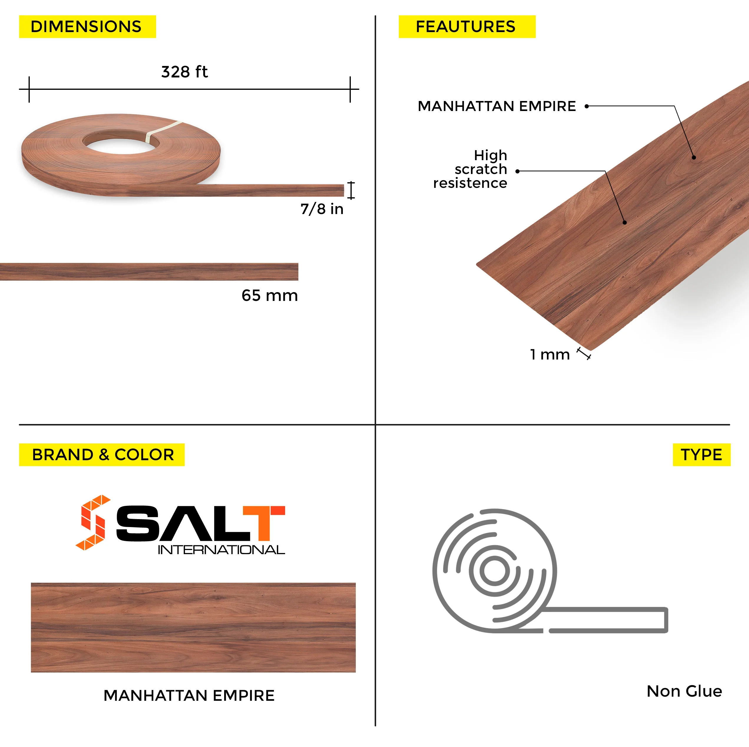 Manhattan Empire PVC Edge Banding (328 ft x 1 mm) - Image 3