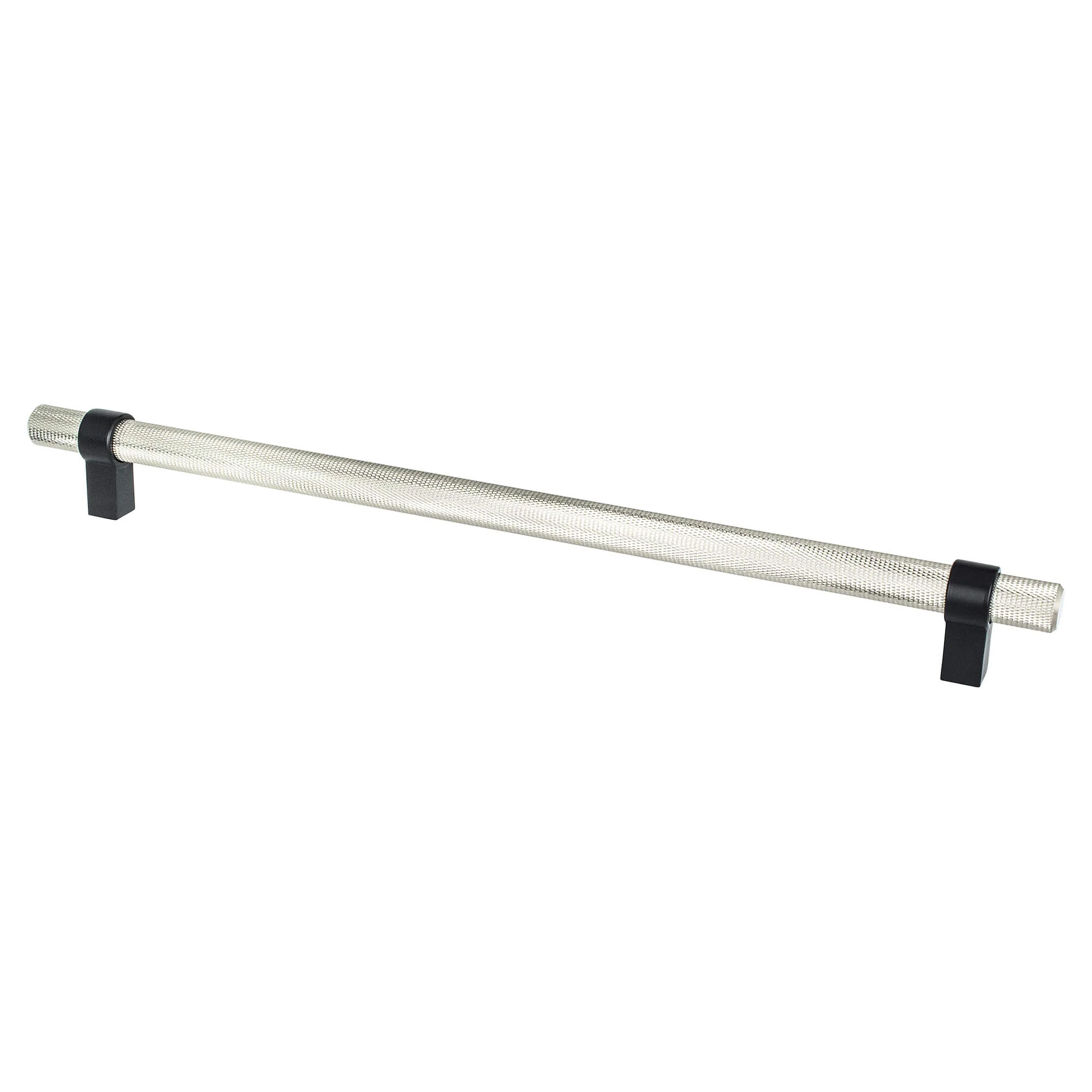 Radial Reign 12 inch CC Brushed Nickel Bar and Matte Black Posts Appliance Pull