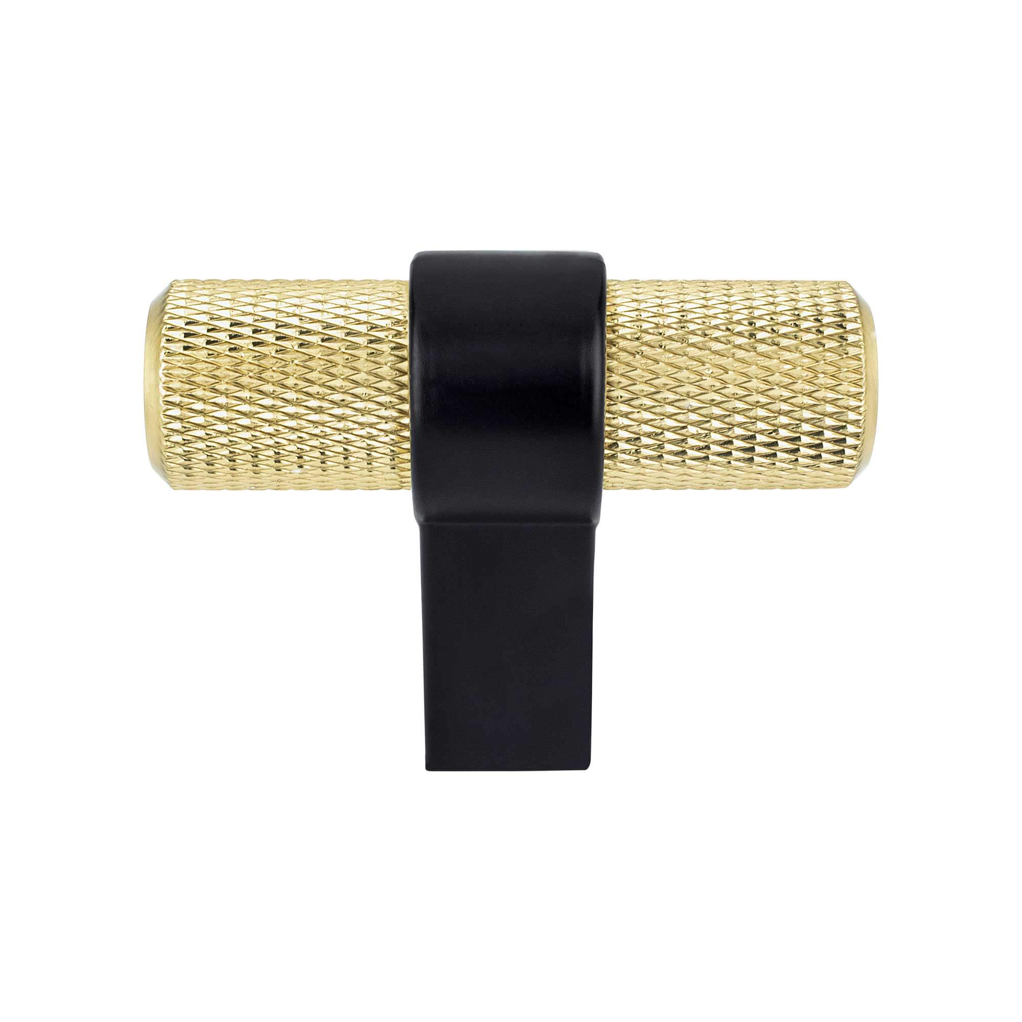 Radial Reign Modern Brushed Gold Bar and Matte Black Post Knob