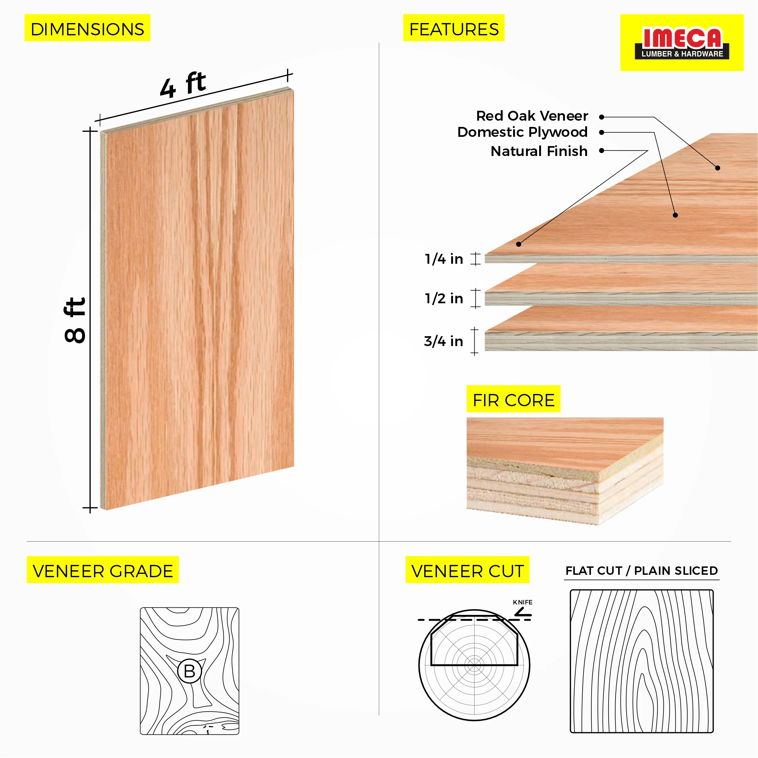 Red Oak Plywood 4 ft x 8 ft (Domestic Plywood) - Image 20