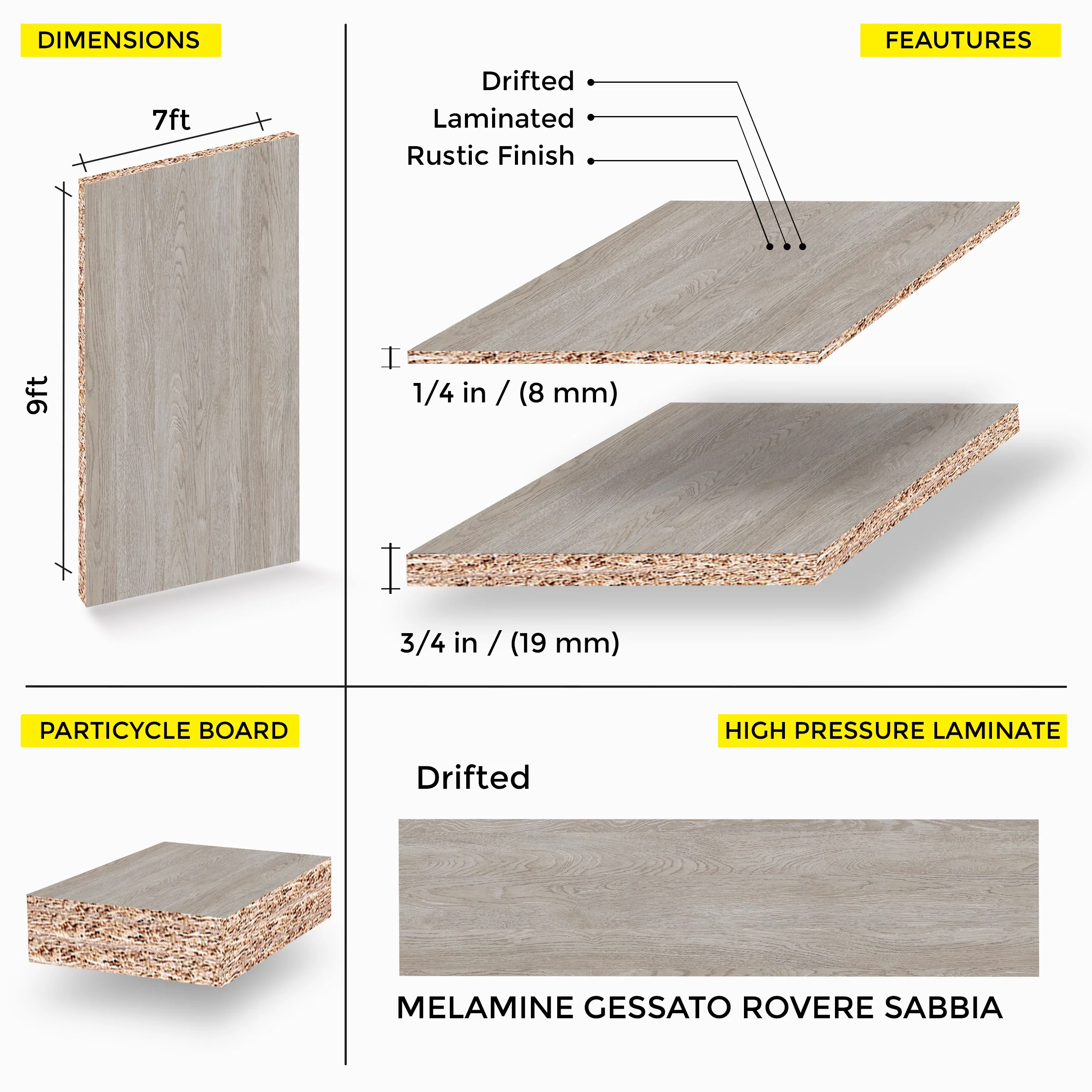 Rovere Sabbia Melamine 7 Ft X 9 Ft - Image 2