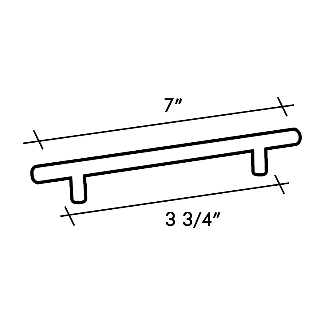 HANDLE BAR 9520 SERIES C/C 3" O/A 5-3/4" SATIN BRASS - Image 2