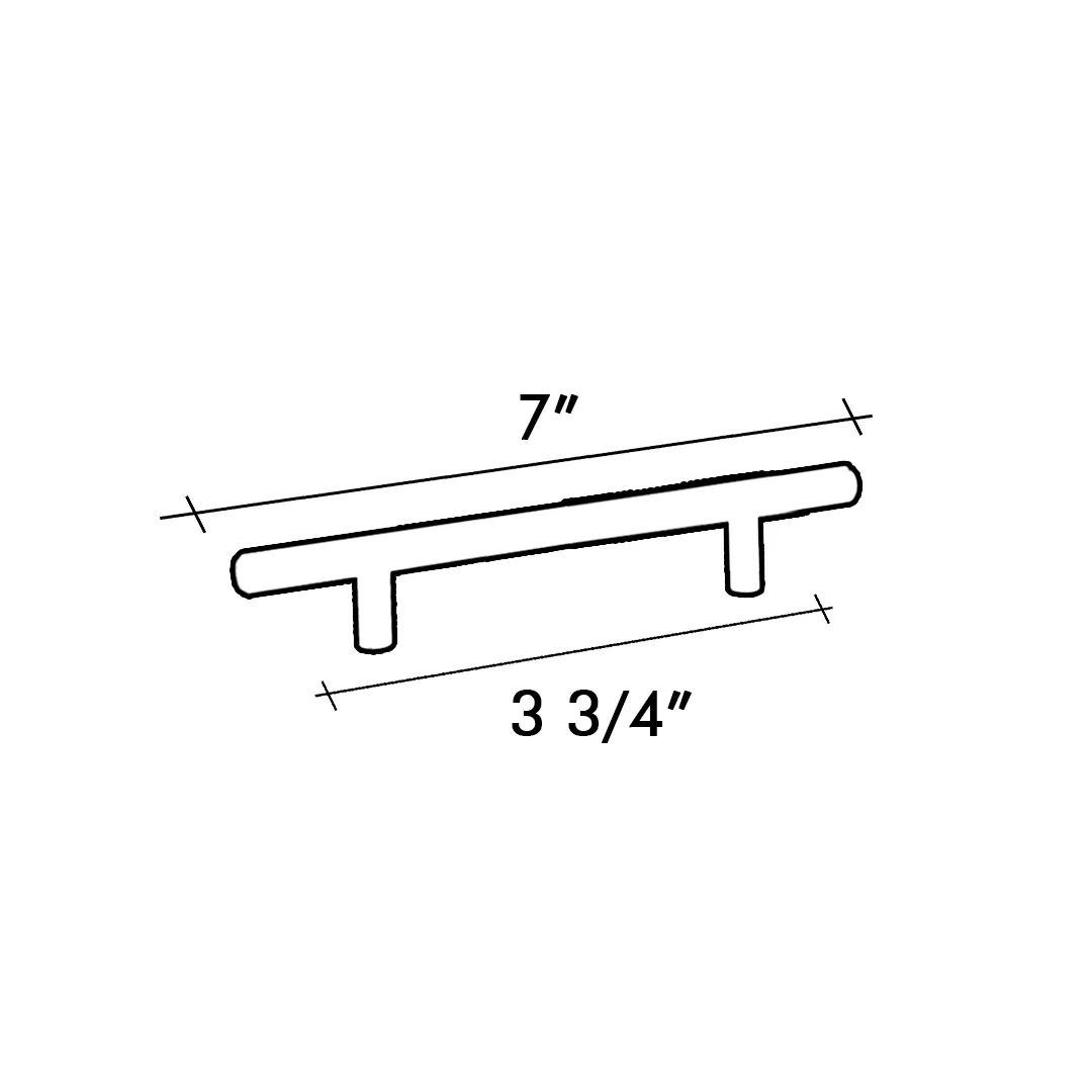 HANDLE BAR 9520 SERIES C/C 3-3/4" O/A 7" SATIN BRASS - Image 2