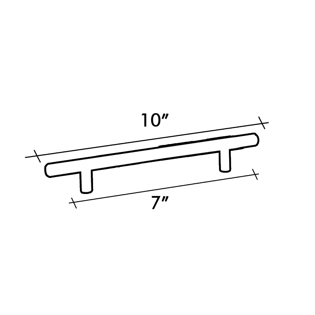 HANDLE BAR 9520 SERIES C/C 7" O/A 10" SATIN BRASS - Image 2