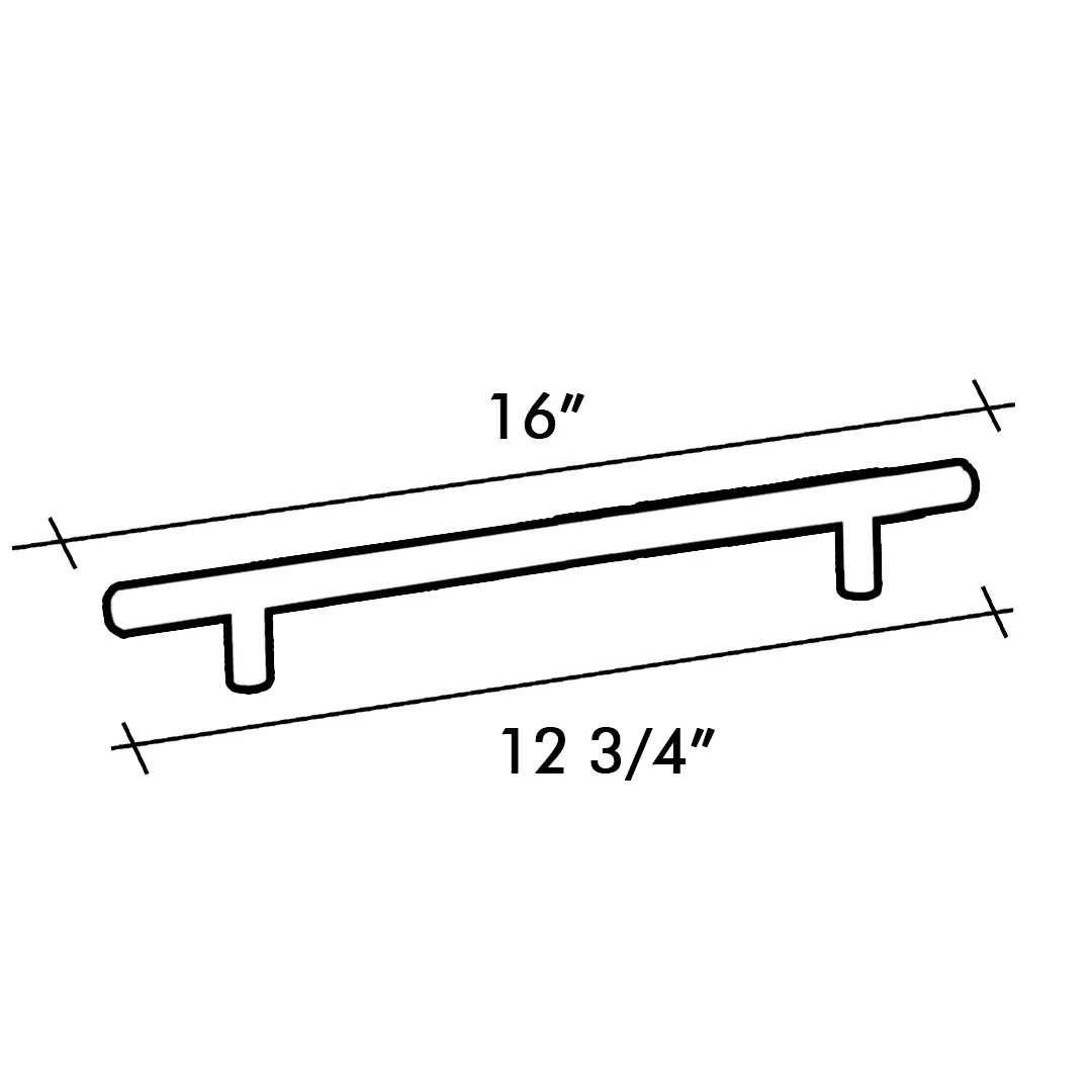 HANDLE BAR 9520 SERIES C/C 12-3/4" O/A 16" SATIN BRASS - Image 2
