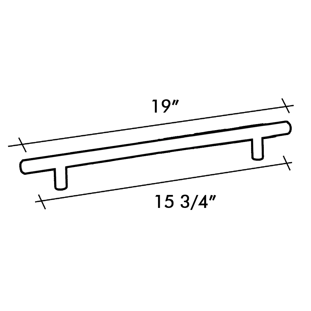 HANDLE BAR 9520 SERIES C/C 15-3/4" O/A 19" SATIN BRASS - Image 2