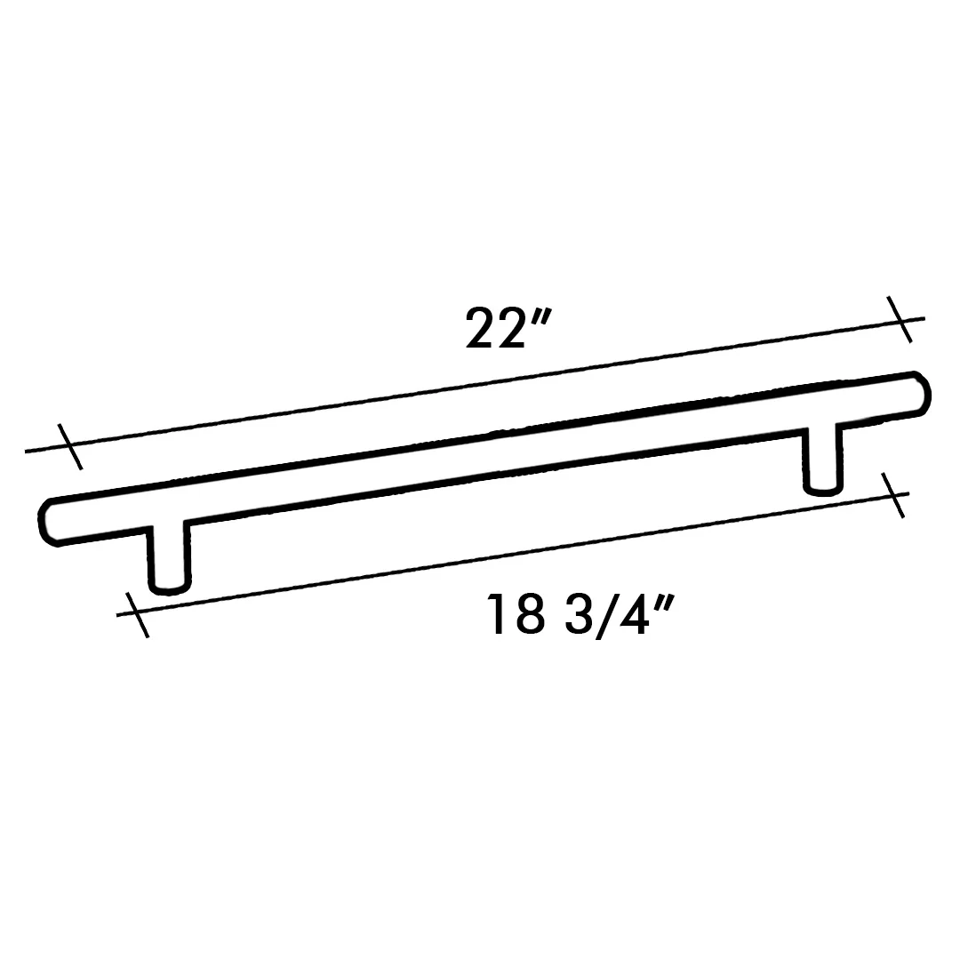 HANDLE BAR 9520 SERIES C/C 18-3/4" O/A 22" SATIN BRASS - Image 2