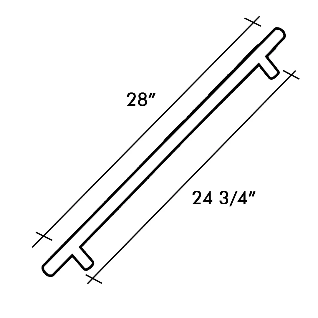 HANDLE BAR 9520 SERIES C/C 24-3/4" O/A 28" SATIN BRASS - Image 2