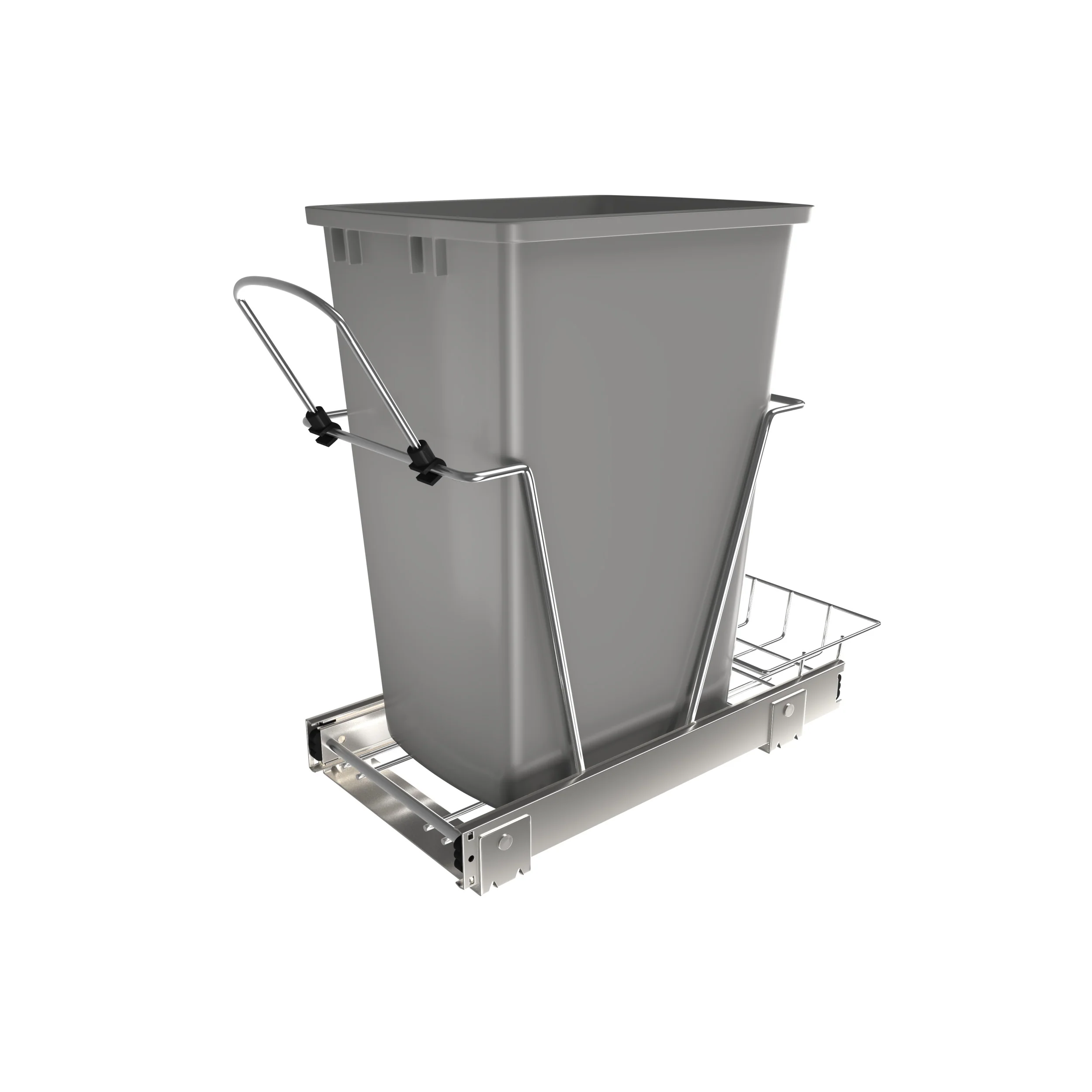 35 Qrt Pull-Out Waste Container Metallic Silver 10.63 in (270 mm) W x 22 in (559 mm) D x 19.25 in (489 mm) H - Image 9