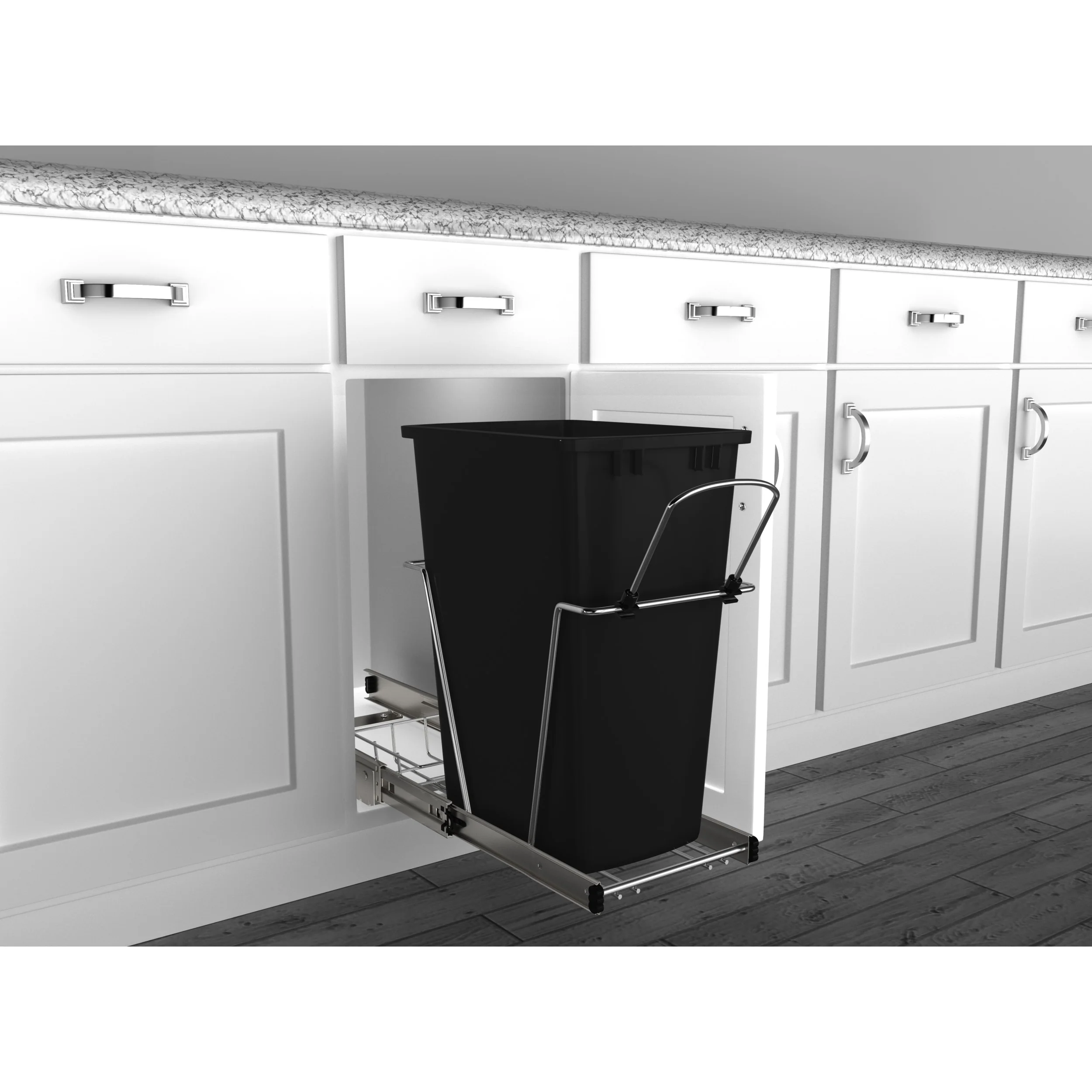 35 Qrt Pull-Out Waste Container Black 10.63 in (270 mm) W x 22 in (559 mm) D x 19.25 in (489 mm) H - Image 8
