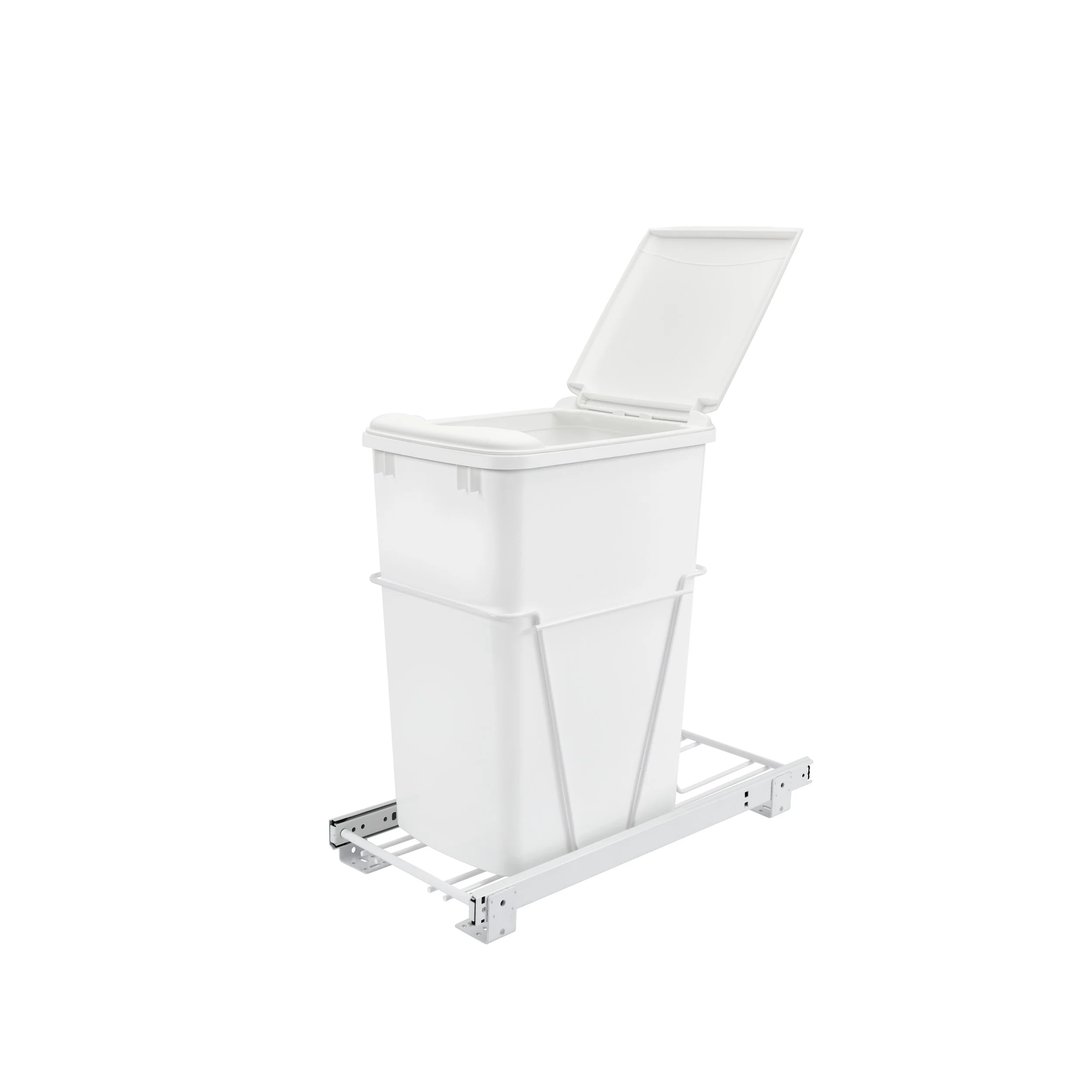 50 Qrt Pull-Out Waste Container White  11.25 in (286 mm) W x 22 in (559 mm) D x 23.25 in (591 mm) H - Image 2
