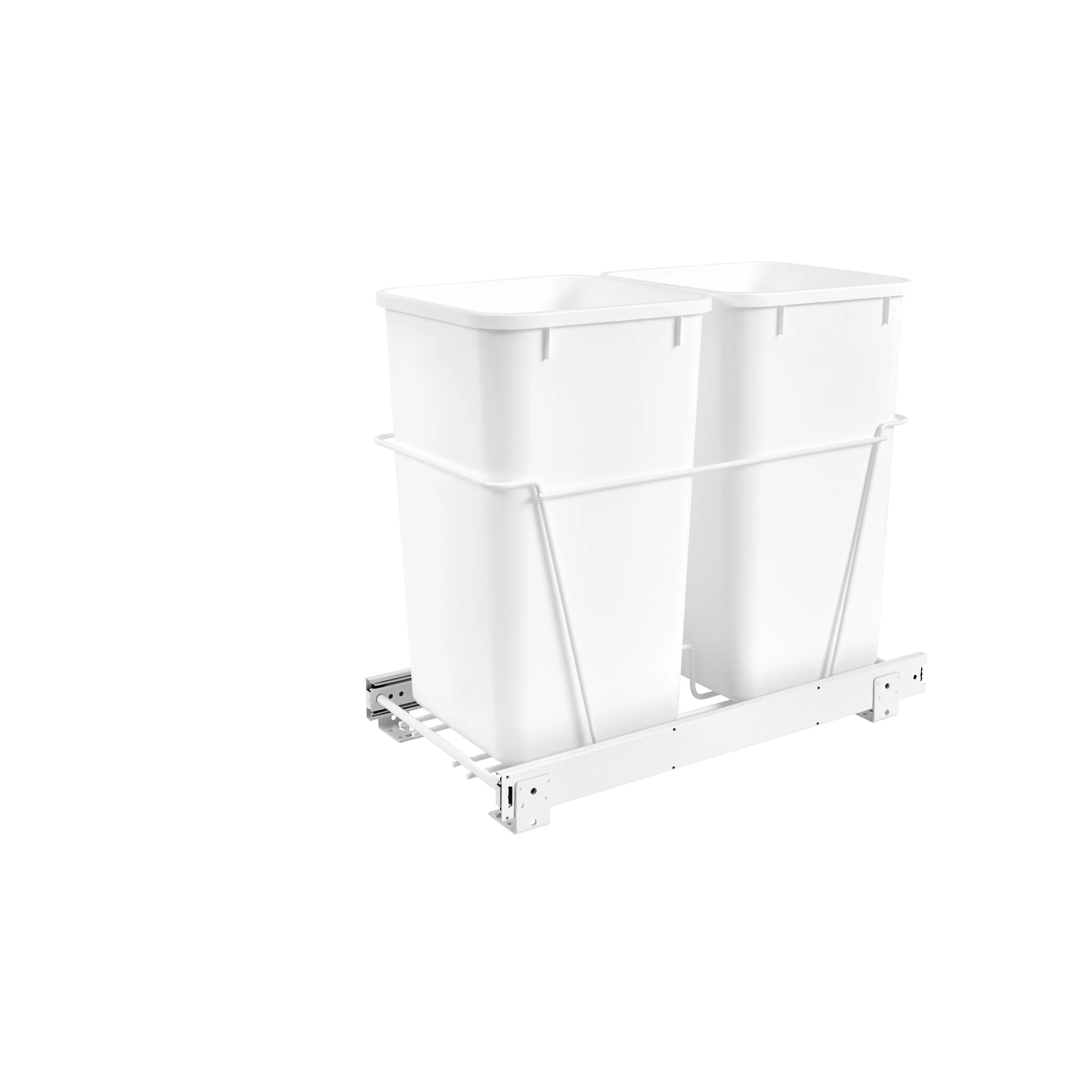 Double 27 Qrt Pull-Out Waste Containers White 11.81 in (300 mm) W x 22.25 in (565 mm) D x 19.13 in (486 mm) H