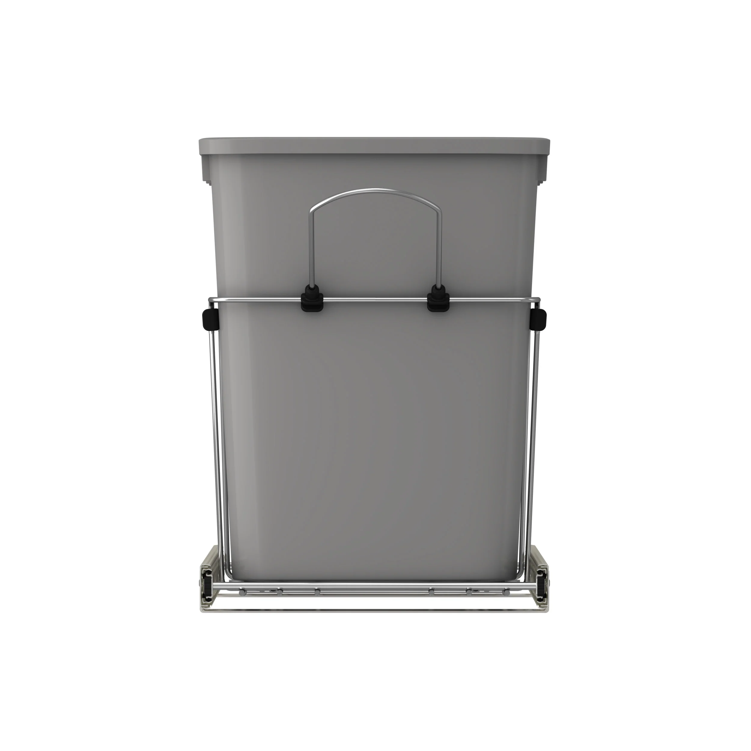 Double 35 Qrt Pull-Out Waste Containers Metallic Silver 14.38 in (365 mm) W x 22 in (559 mm) D x 19.25 in (489 mm) H - Image 5