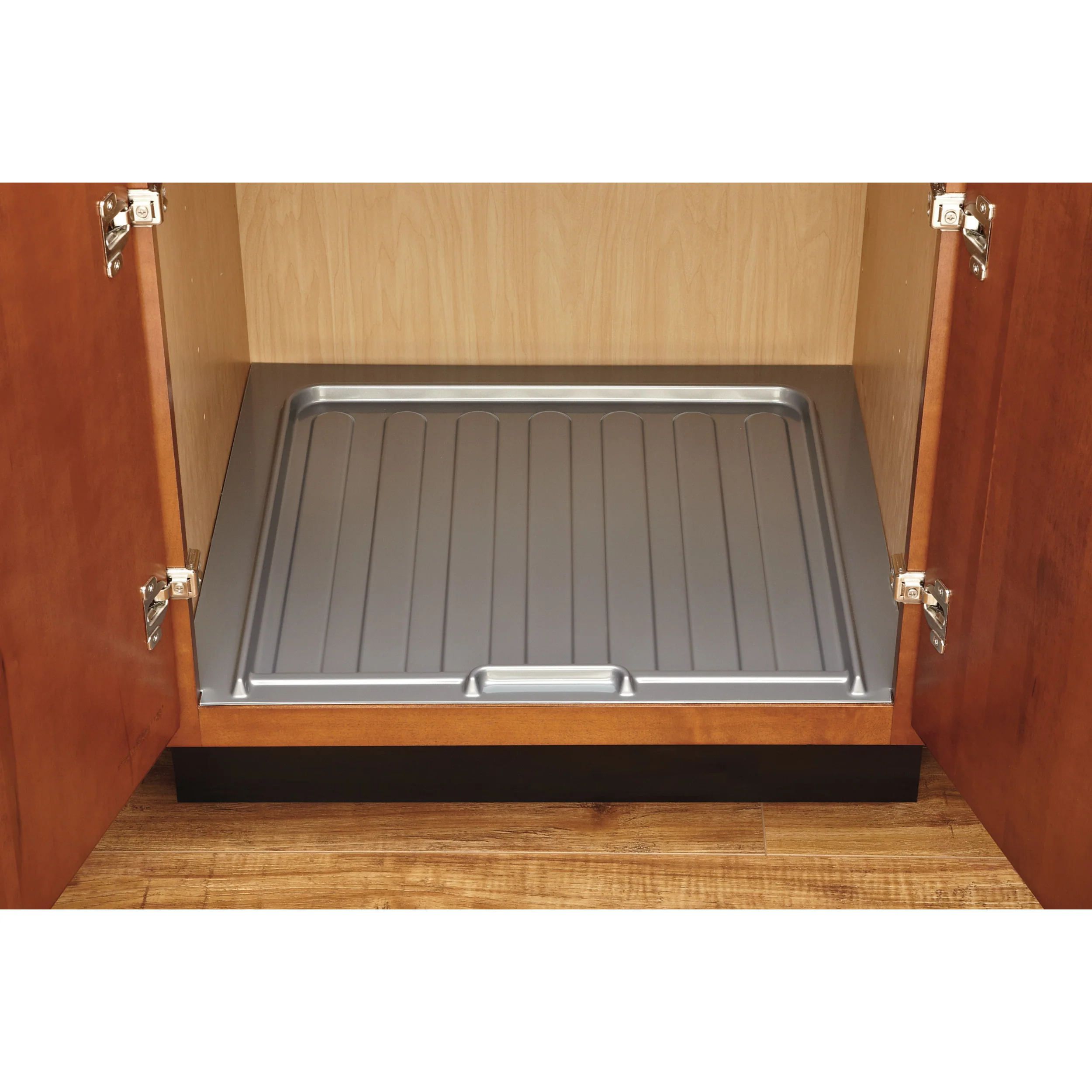Small Silver Vanity Sink Base Drip Tray Metallic Silver 22.5 in (572 mm) W x 20.25 in (514 mm) D x 0.75 in (19 mm) H - Image 5