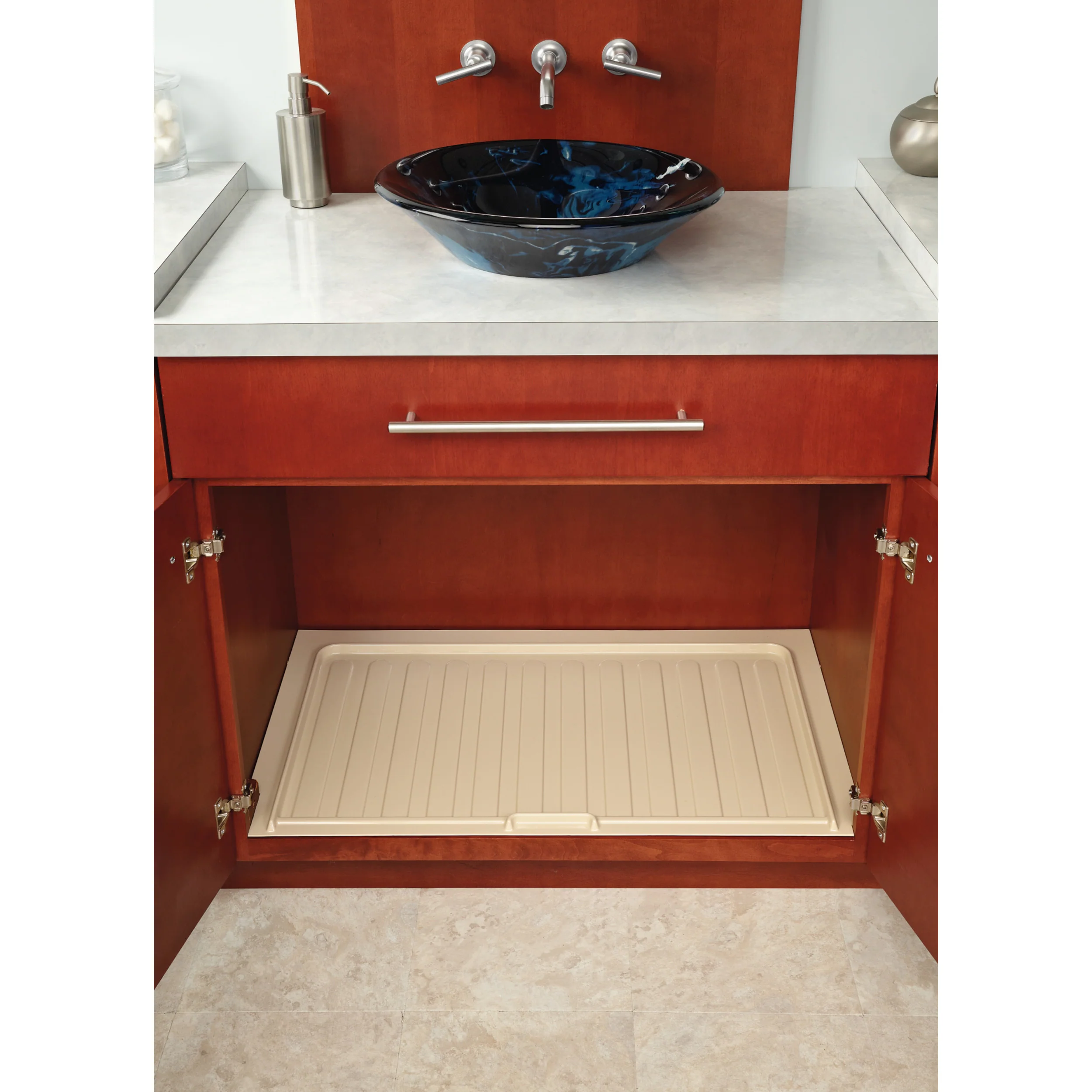 Large Almond Vanity Sink Base Drip Tray Almond 34.5 in (876 mm) W x 20.25 in (514 mm) D x 0.75 in (19 mm) H - Image 6
