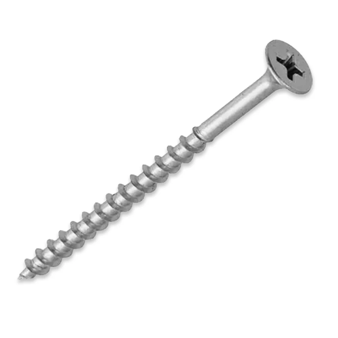 WOOD SCREWS IMEX PHILLIP FLAT HEAD WITH NIBS #8 1-1/2" TYPE 17 COARSE ZINC 500 BOX - Image 2