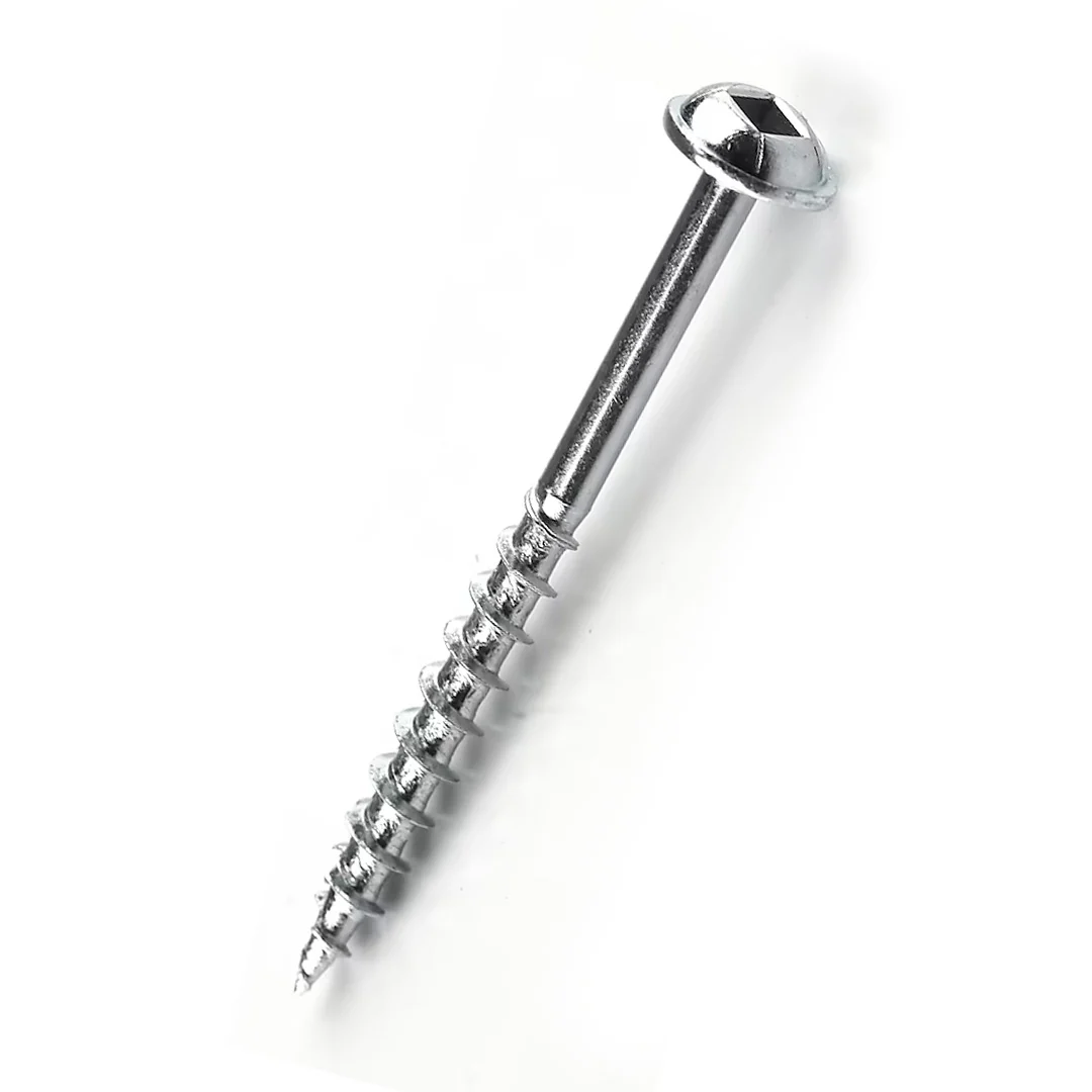 WOOD SCREWS IMEX SQUARE ROUND WASHER WITH NIBS #8 1-1/4" TYPE 17 COARSE ZINC 500 BOX - Image 2
