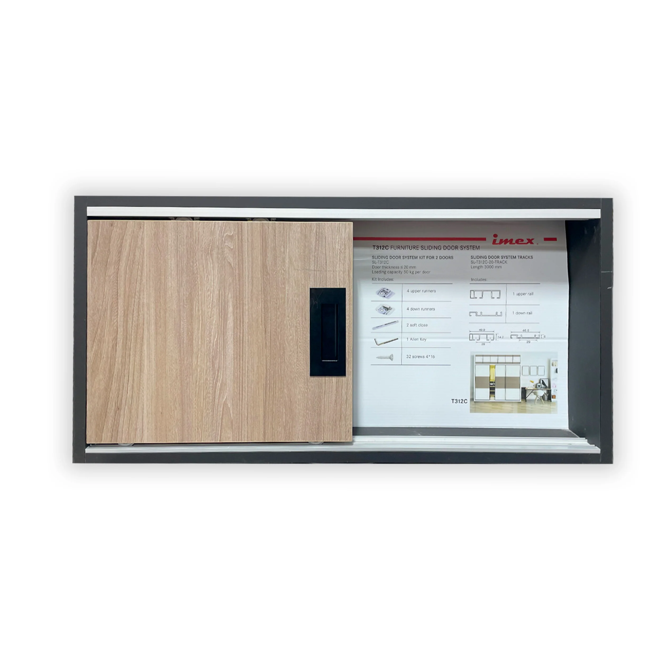 SLIDING DOOR SYSTEM KIT FOR 2 20MM 50KG - Image 5