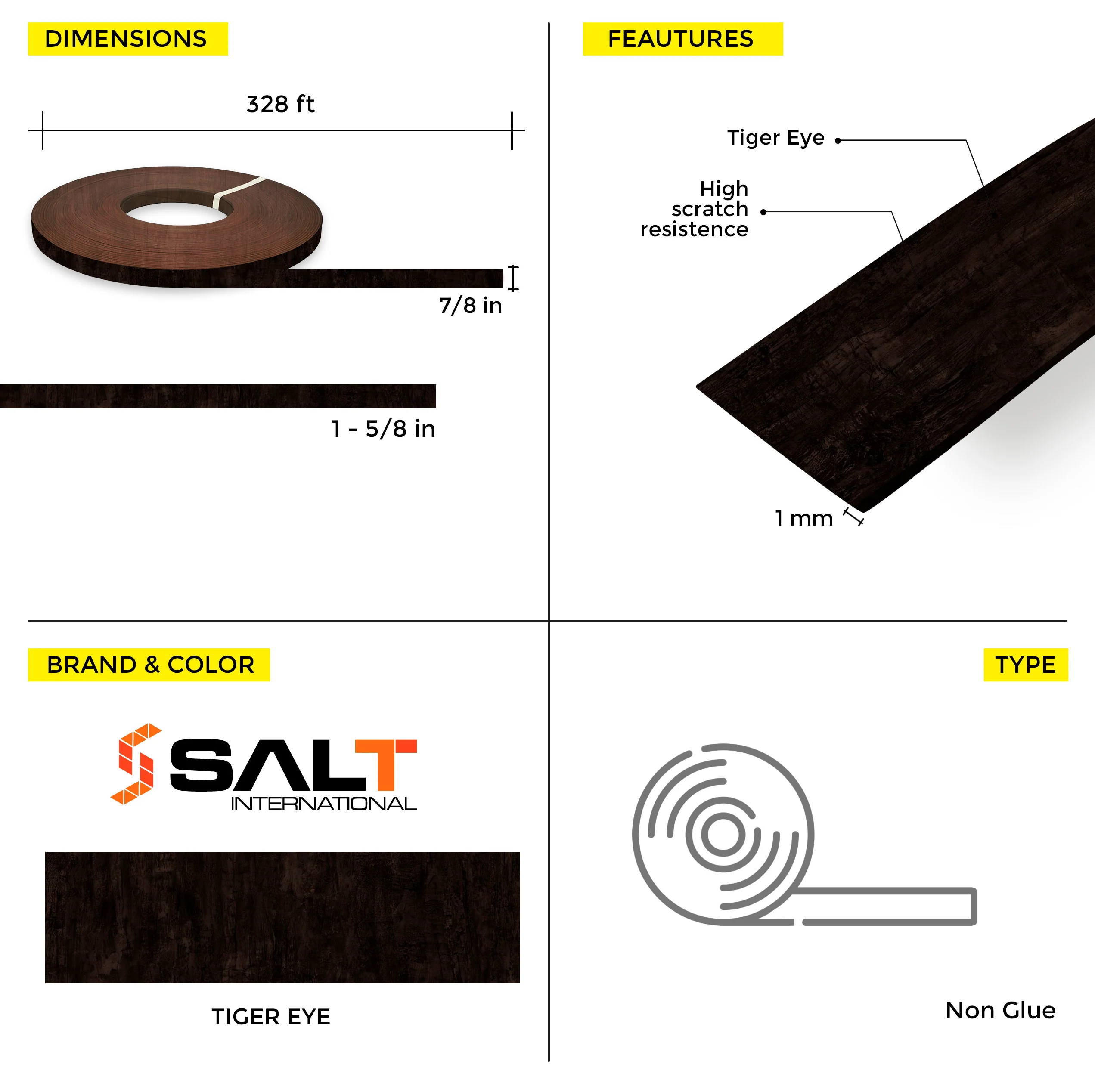 Tiger Eye PVC Edge Banding (328 ft x 1 mm) - Image 17