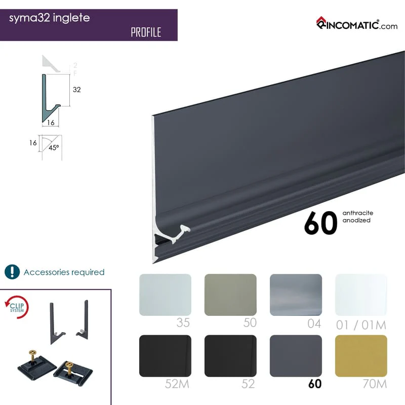 SYMA32 INGLETE ANTHRACITE GREY 2670 MM - Image 2
