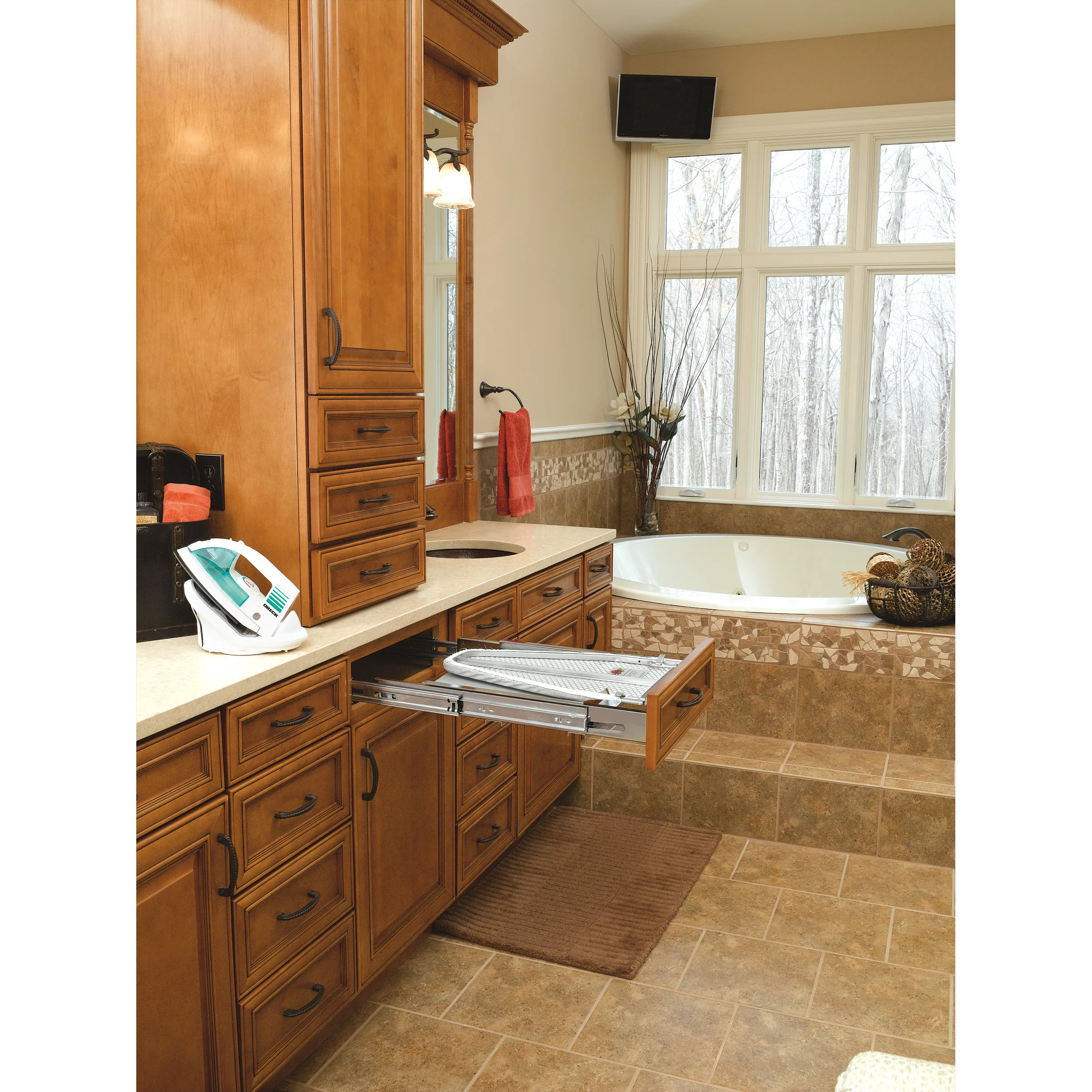Vanity Pullout Ironing Board Gray  14.25 in (362 mm) W x 19.81 in (503 mm) D x 4 in (102 mm) H - Image 5