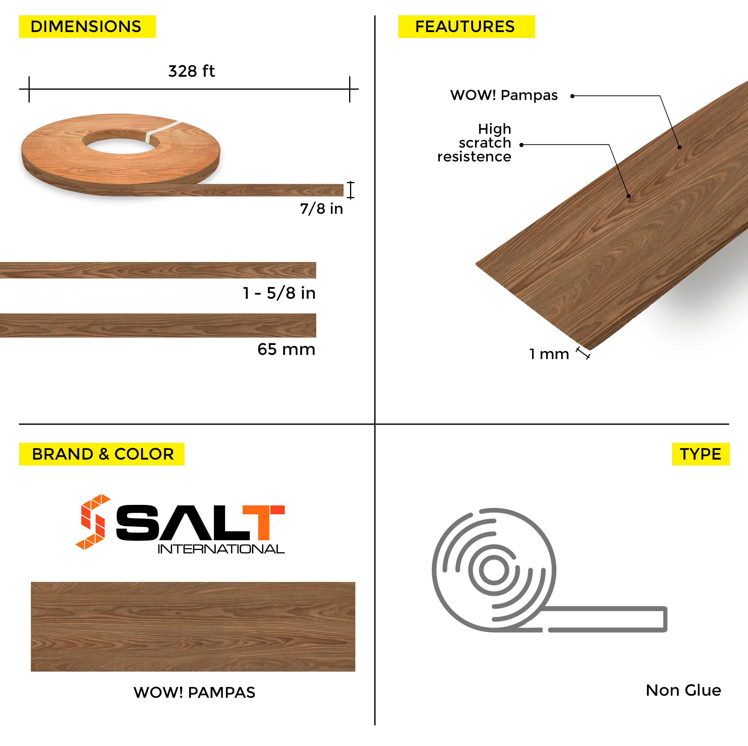 Wow Pampas PVC Edge Banding (328 ft x 1 mm) - Image 18