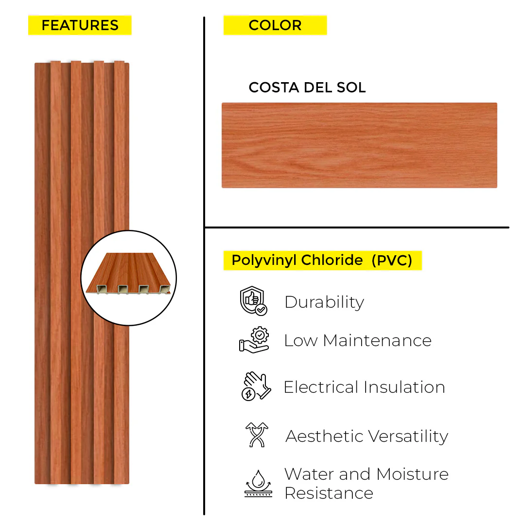WOOD PANEL PVC COSTA DEL SOL 9.5 FT x 6.29 Inch - Image 3