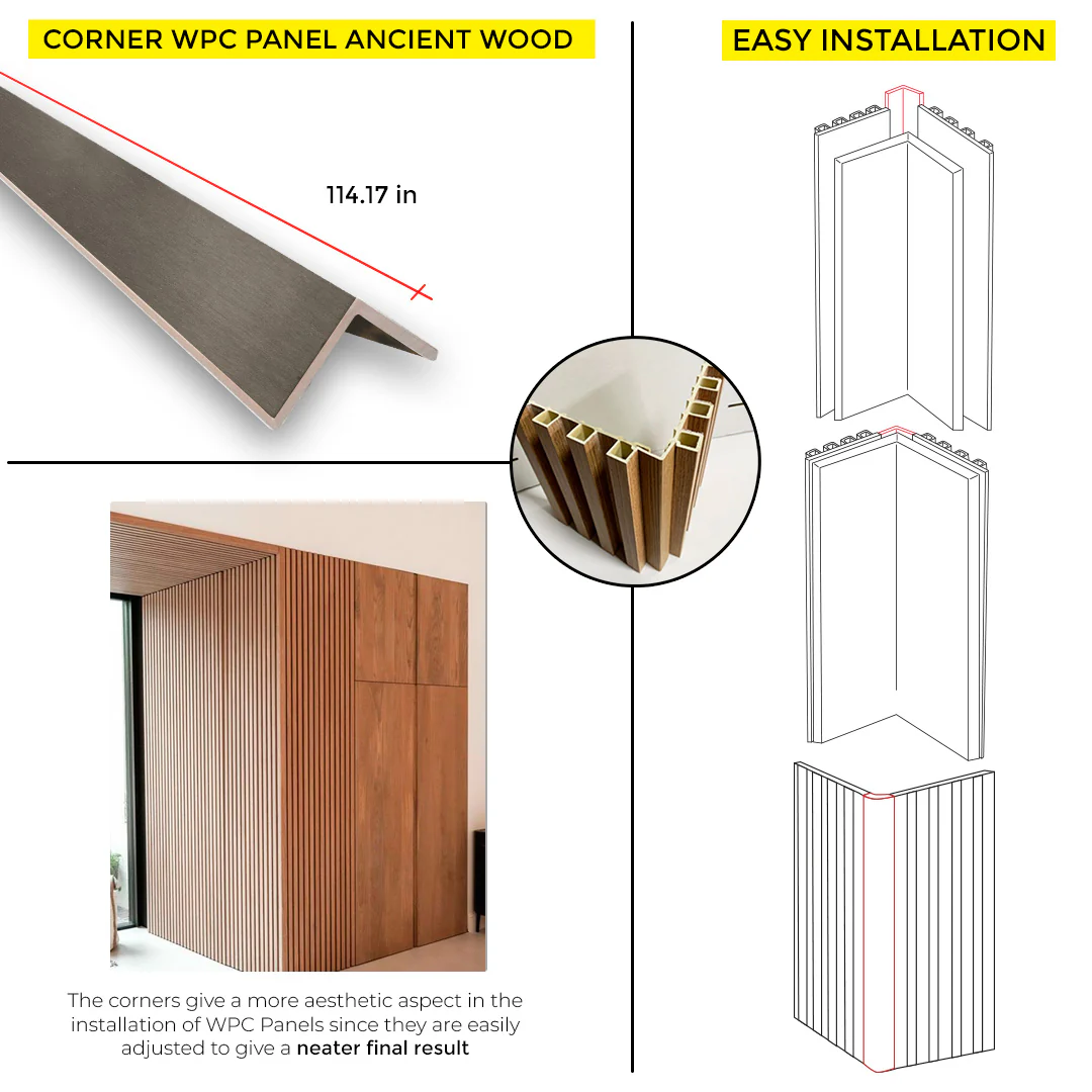 WPC OUTER END CORNER ANCIENT WOOD 114.17" - Image 3