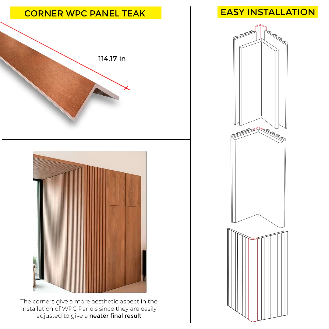 WPC OUTER END CORNER TEAK 114.17" - Image 3
